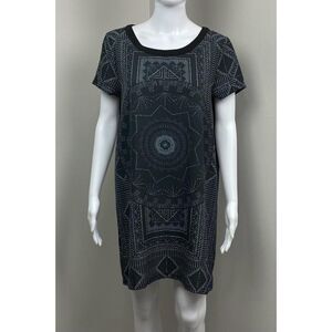 MINKPINK Star Gazer Graphic Short Sleeve Tshirt Dress Womens Medium Black BO0572